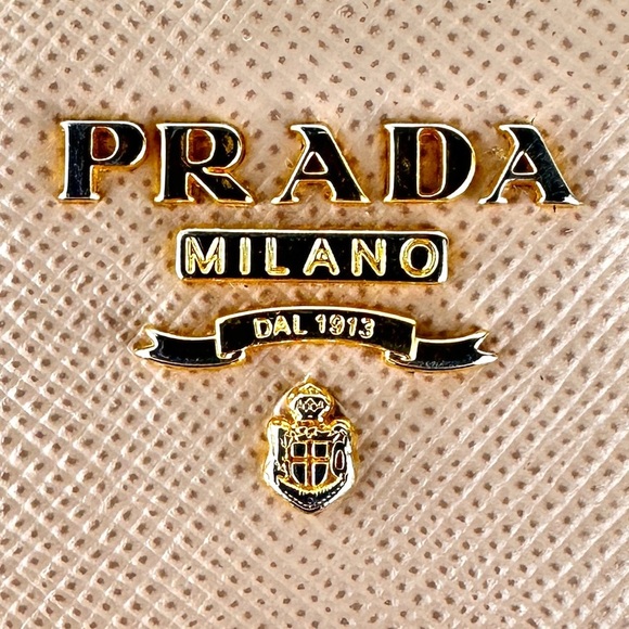 Prada Saffiano Fiocco Bow Wallet in Cammeo Nude | Authentic with added Chain - Picture 8 of 16